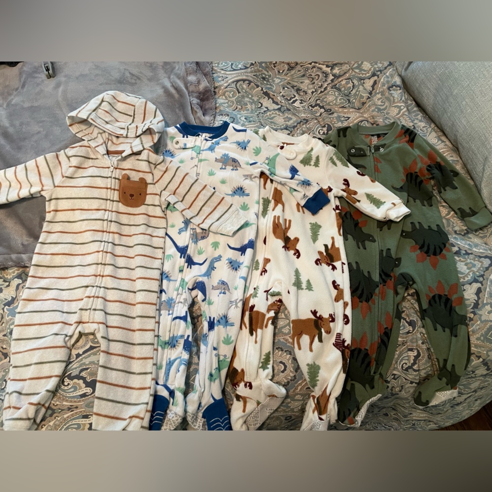 Lot of Size 12 Month Baby Boy Fleece Sleepers